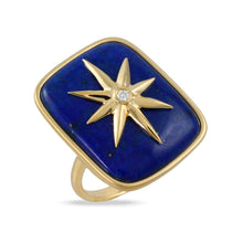 Load image into Gallery viewer, Nothern Star Lapis Diamond Ring