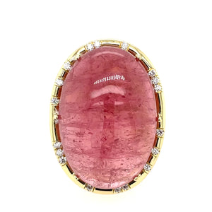 Sprinkle Cabochon Pink Tourmaline Ring