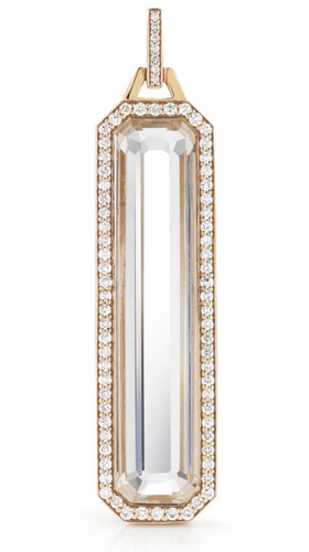 Bell Diamond Rock Crystal Bar Charm