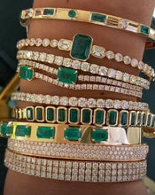Load image into Gallery viewer, Emerald Diamond Bracelet