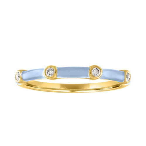 The Ava Sky Enamel Diamond Ring
