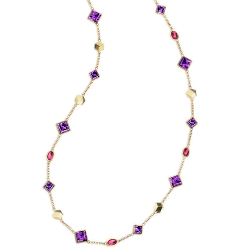 Amethyst and Ruby Florentine Necklace