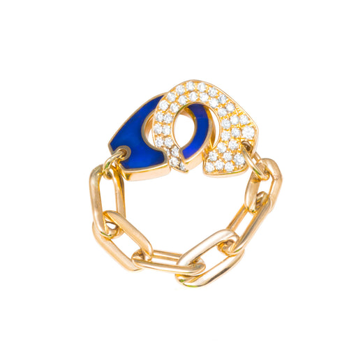 Partners in Crime Enamel and Diamond Ring