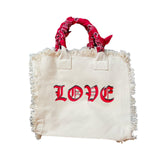 Love Bandana Fringe Tote