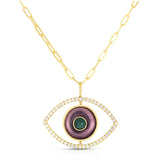 Diamond & Gemstone Evil Eye Necklace