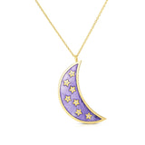 Enamel Crescent Necklace