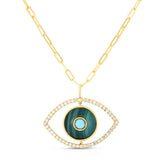 Diamond & Gemstone Evil Eye Necklace