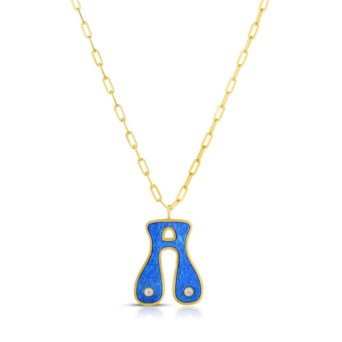 Initial Letter Disco Charm Necklace