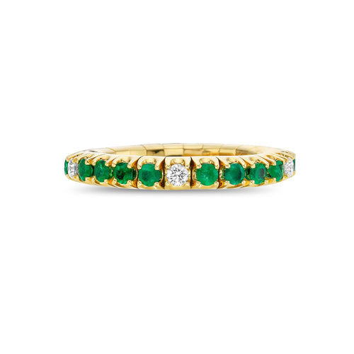 Emerald & Diamond Stretch Ring