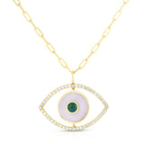 Diamond & Gemstone Evil Eye Necklace