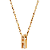 Slide-On Ribbed Initial with Baguette Necklace