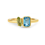 Toi e Moi Peridot & Sleeping Beauty Turquoise Ring