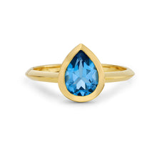 Load image into Gallery viewer, Swiss Blue Pear Shape Ring