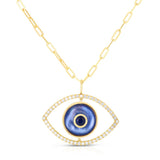 Diamond & Gemstone Evil Eye Necklace