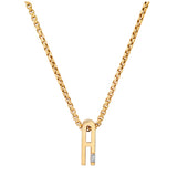 Slide-On Ribbed Initial with Baguette Necklace