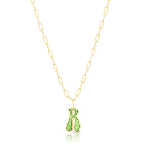 Initial Letter Disco Charm Necklace