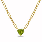 Heart Peridot Gemstone Necklace