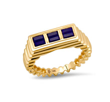 Load image into Gallery viewer, Fluted Colorblock Ring in Lapis