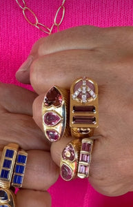 Colorblock Ring in Pink Tourmaline