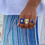 Nothern Star Lapis Diamond Ring