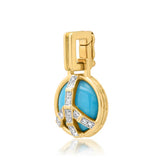 Mini Peace Pendant in Turquoise and Diamonds