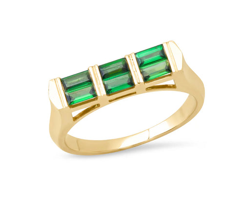 Colorblock Ring in Tsavorite