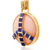 Midsize Peace Pendant in Pink Opal and Blue Lapis