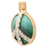 Grandsize Peace Pendant in Malachite and White Sapphire