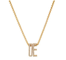 Load image into Gallery viewer, Slide-On Pave Chunky Initial Necklace