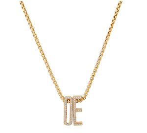 Slide-On Pave Chunky Initial Necklace