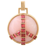 Midsize Peace Pendant in Pink Opal and Pink Tourmaline