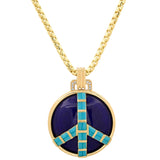 Midsize Peace Necklace in Lapis and Turquoise