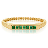 Fluted Colorblock Emerald Bangle