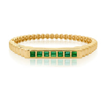 Load image into Gallery viewer, Fluted Colorblock Emerald Bangle