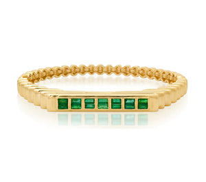 Fluted Colorblock Emerald Bangle