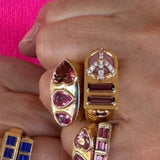 Ripple Ring in Tourmaline and Pink Sapphire