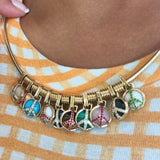 Mini Peace Pendant in Turquoise and Diamonds