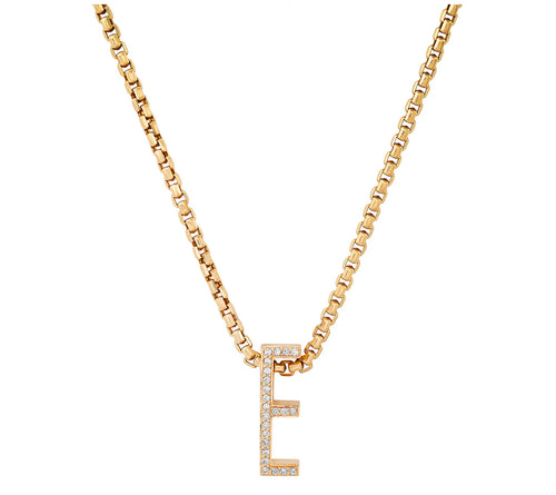 Slide-On Pave Chunky Initial Necklace