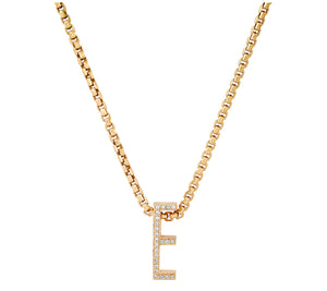 Slide-On Pave Chunky Initial Necklace