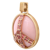 Grandsize Peace Pendant in Pink Opal and Pink Tourmaline