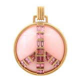 Grandsize Peace Pendant in Pink Opal and Pink Tourmaline