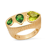 Ripple Ring in Peridot and Tsavorite