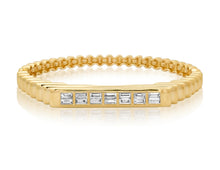 Load image into Gallery viewer, Fluted Colorblock Diamond Bangle