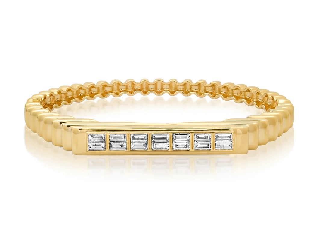 Fluted Colorblock Diamond Bangle