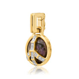 Mini Peace Pendant in Charoite and Diamonds