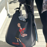 Popeye Olive Leather Handbag