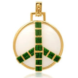 Midsize Peace Pendant in White Onyx and Green Maw Sit Sit