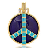 Midsize Peace Pendant in Lapis and Turquoise