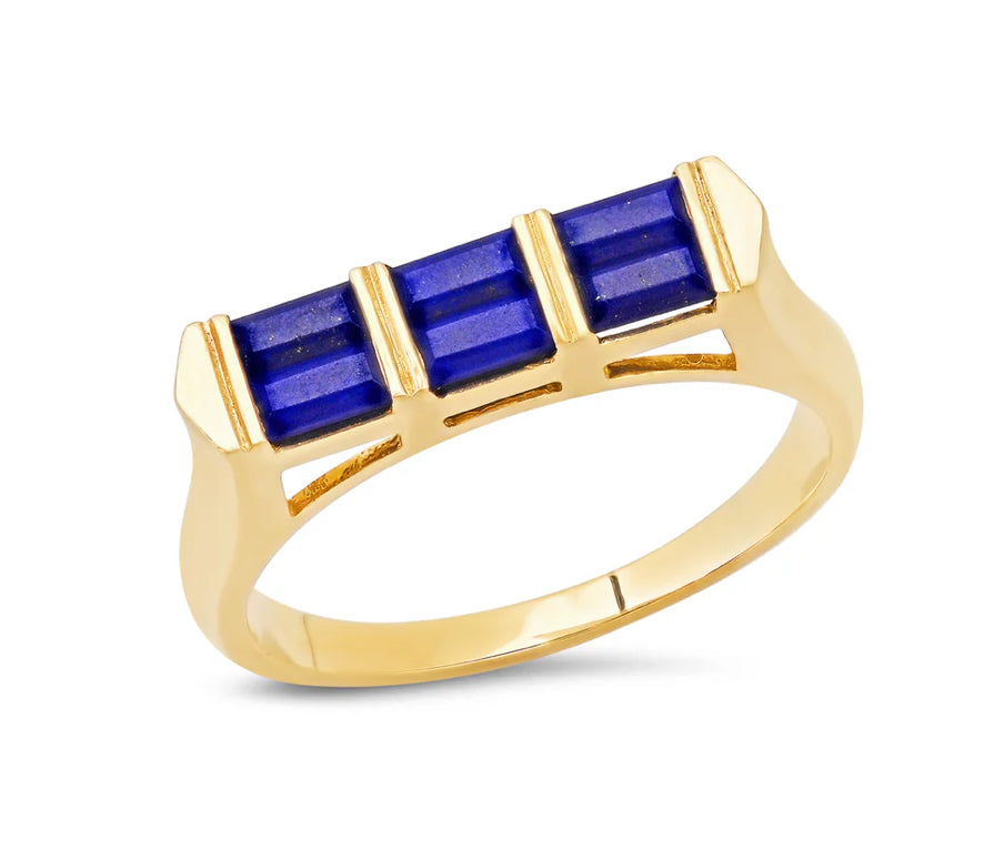 Colorblock Ring in Lapis