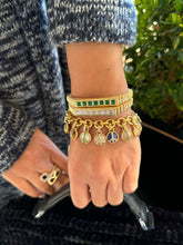 Load image into Gallery viewer, Fluted Colorblock Emerald Bangle